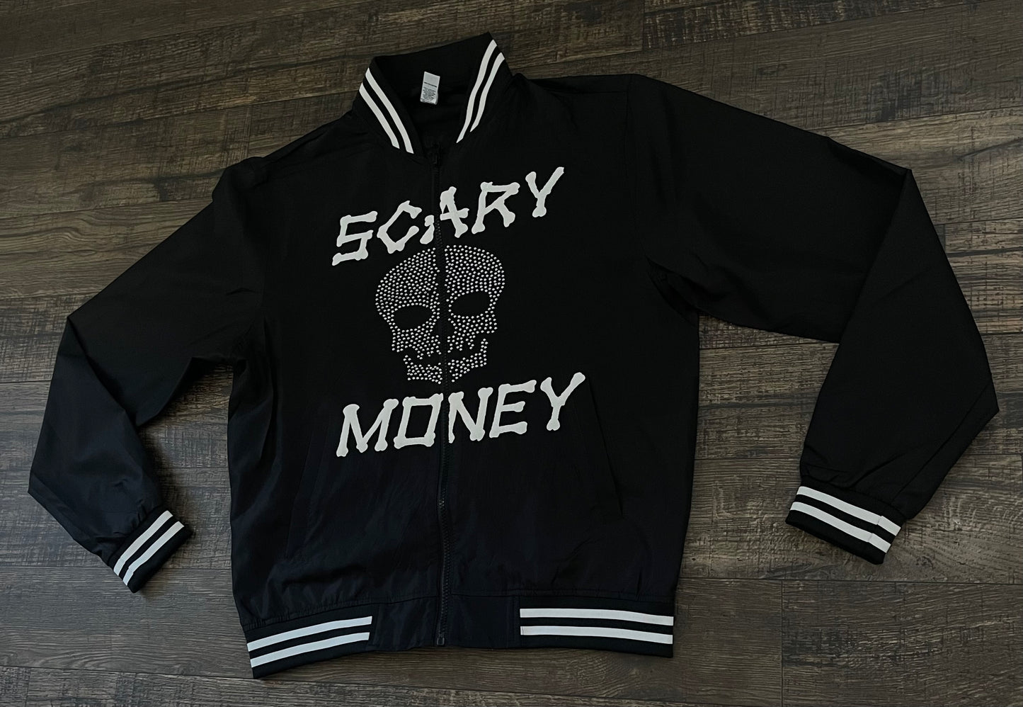 WindBreaker Skull Rhinestone Varsity Jacket