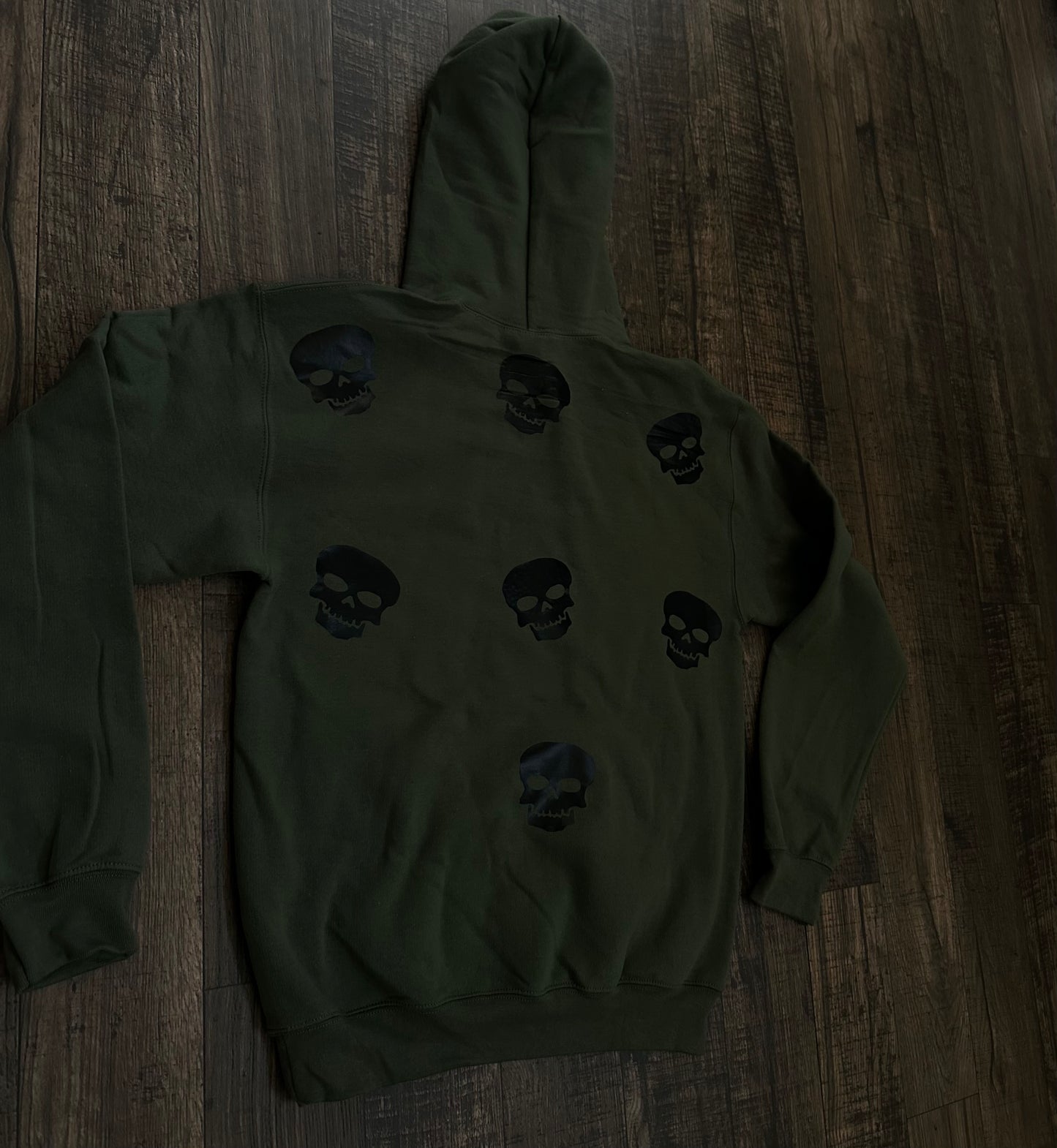 Olive Green Skull Hoodie