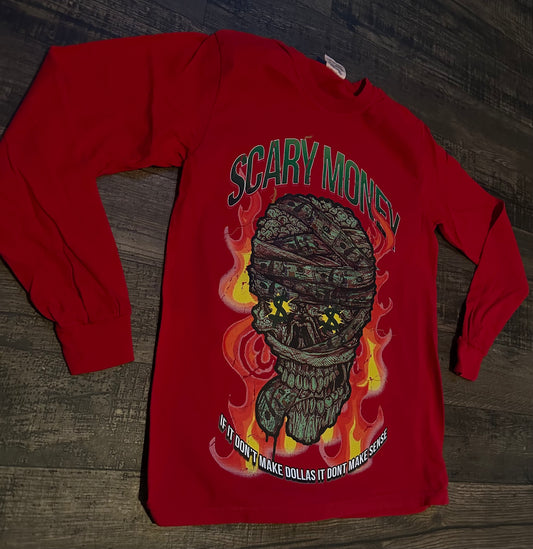 Red Long Sleeve Graphic Shirt