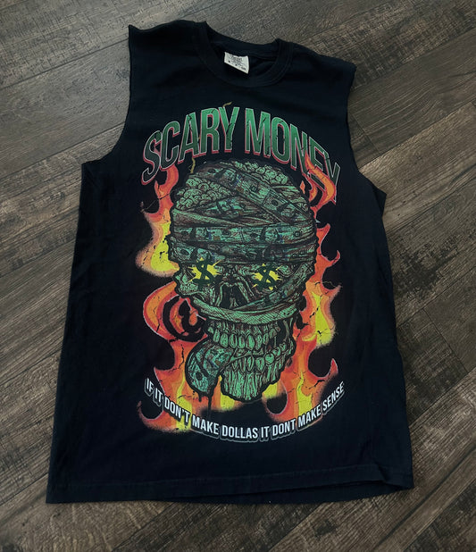 Black Sleeveless Graphic Shirt