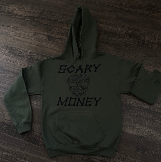 Olive Green Skull Hoodie