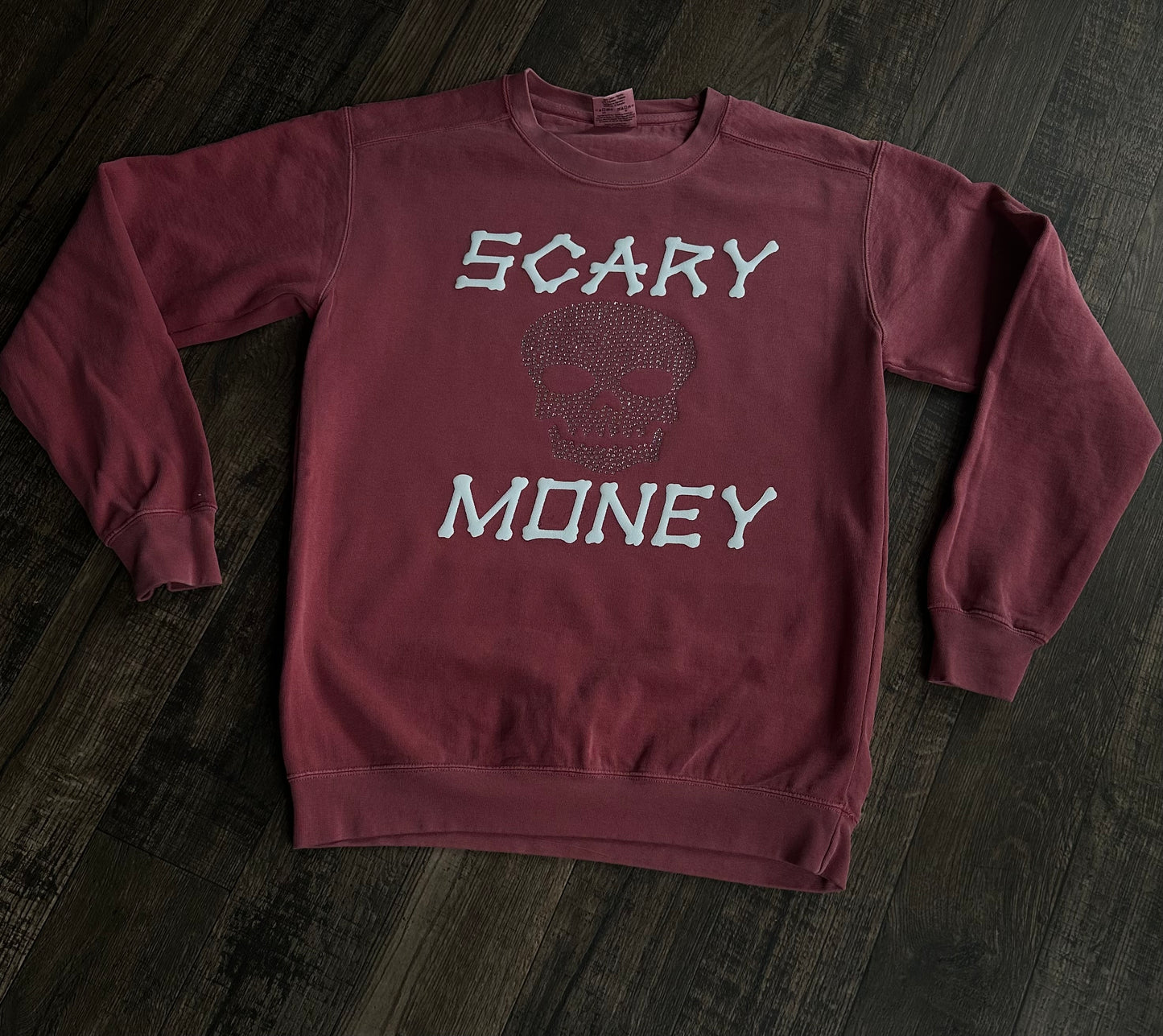 Burgundy Skull Crewneck