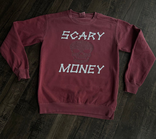 Burgundy Skull Crewneck