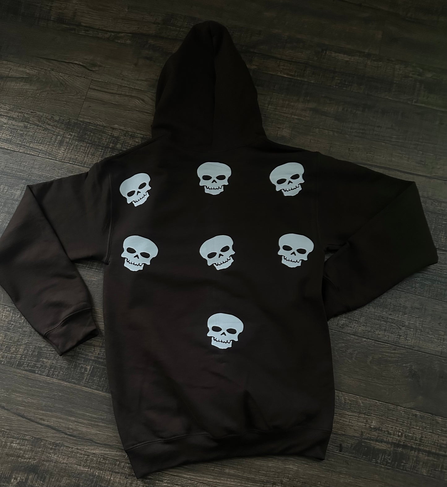 Brown Skull Rhinestone Zip Up