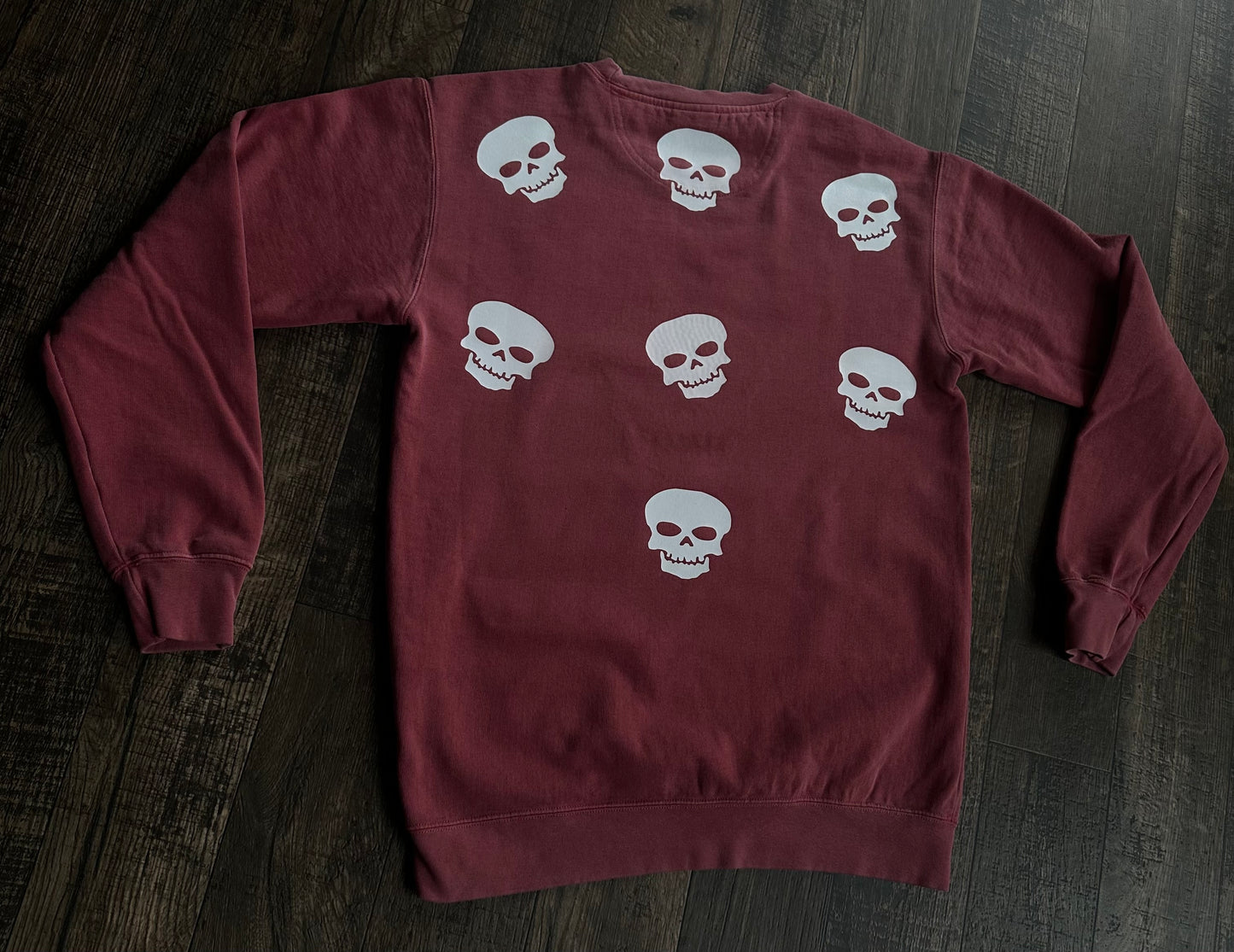 Burgundy Skull Crewneck