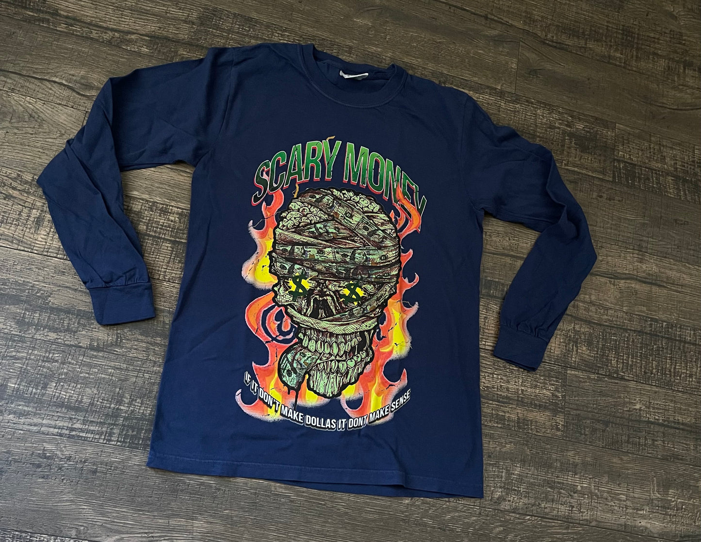 Navy Blue Graphic Long Sleeve