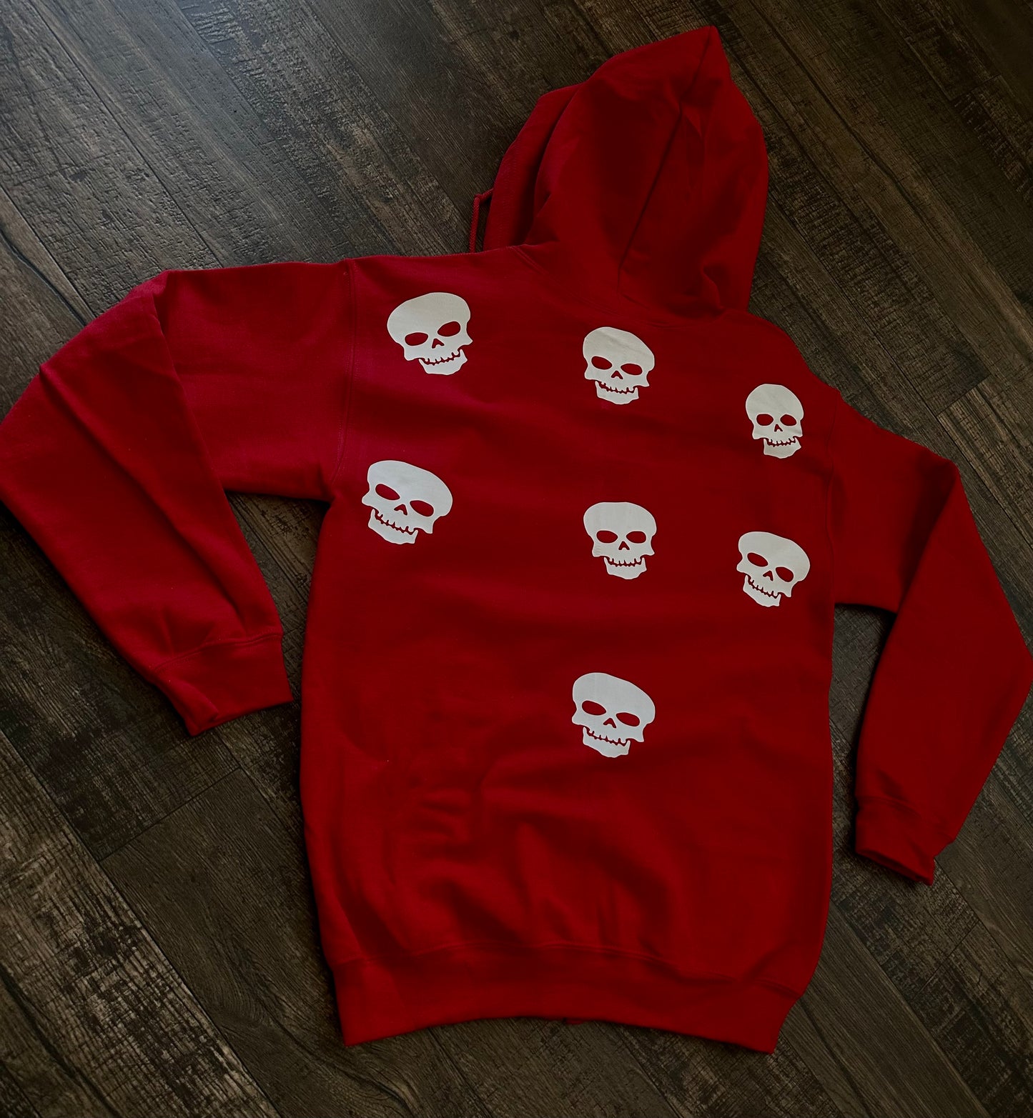 Red Skull Rhinestone Zip Up