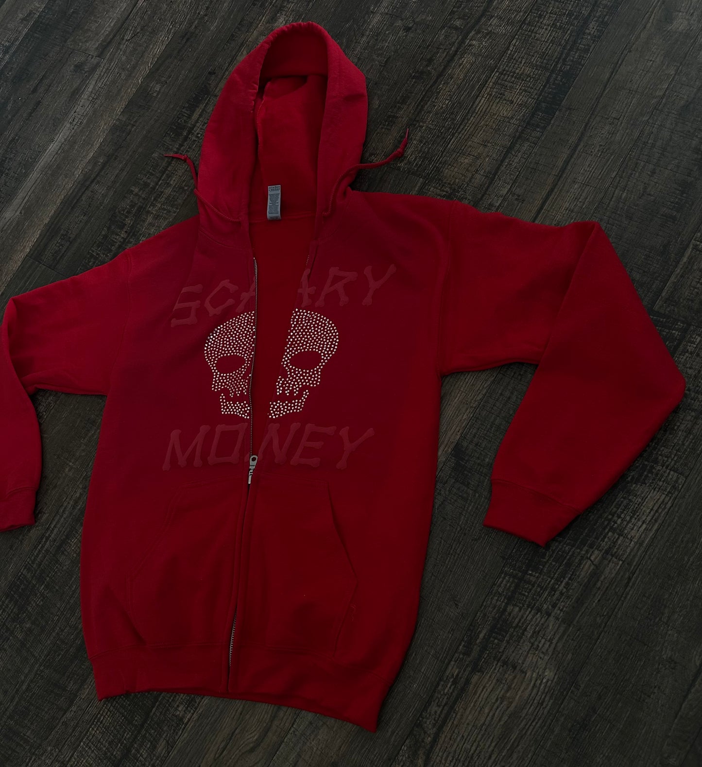 Red/Red Skull Rhinestone Zip Up