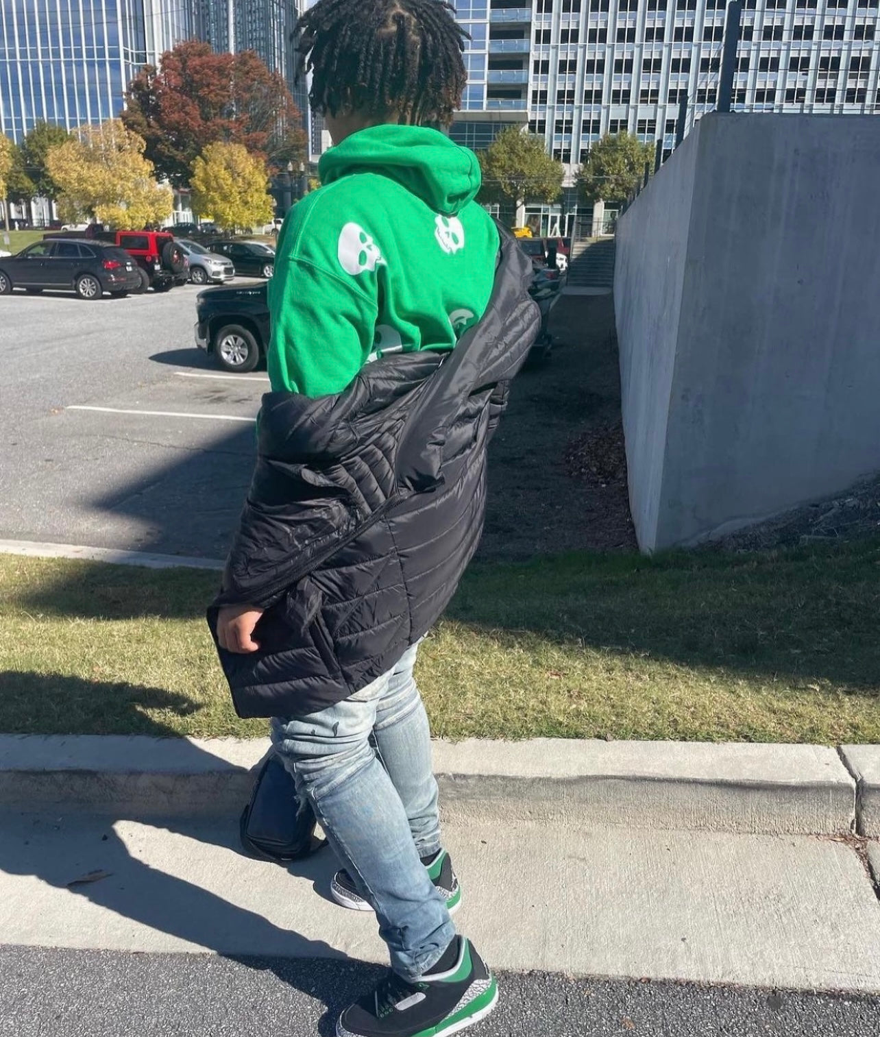 Irish Green Skull Rhinestone Hoodie